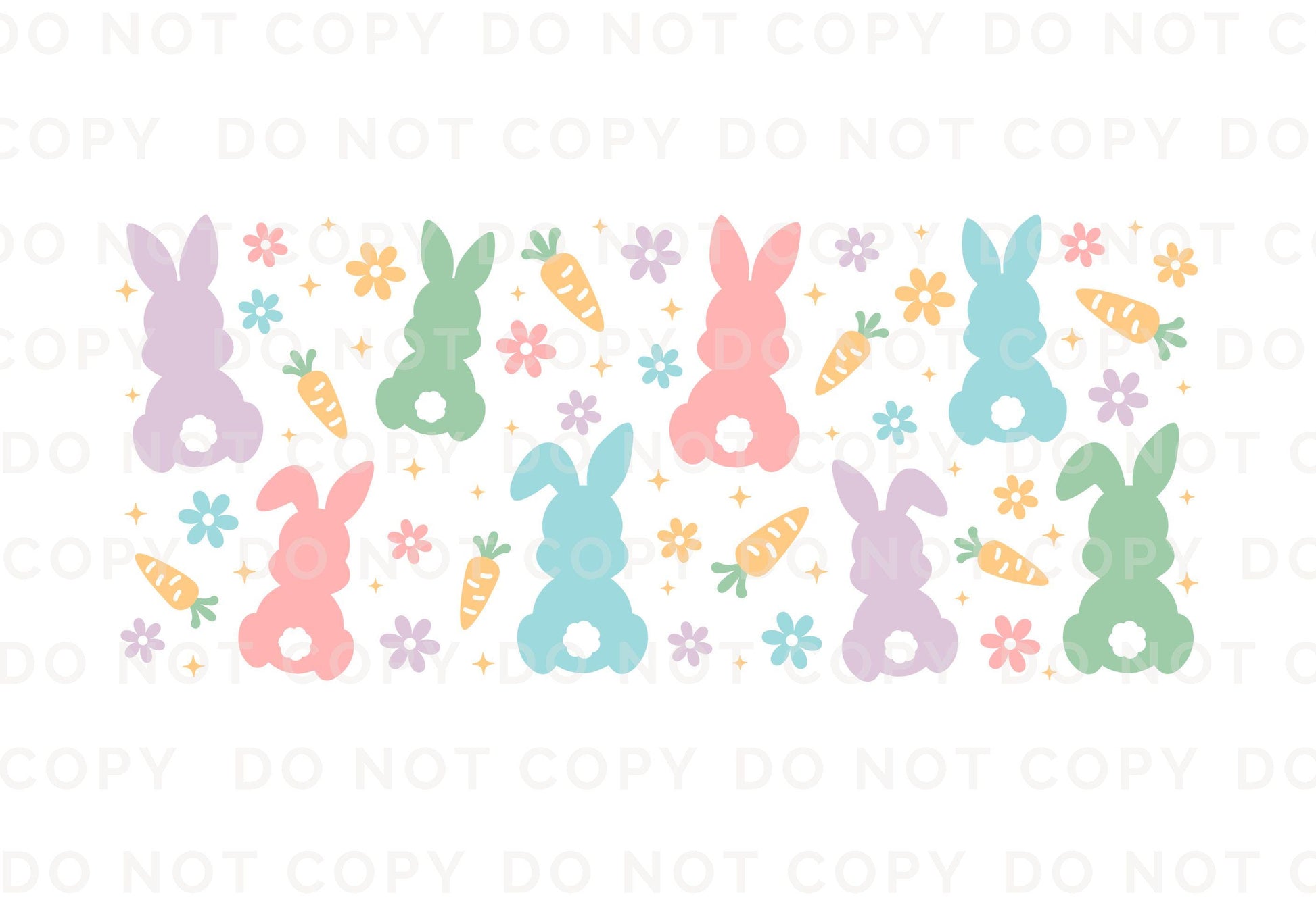 Easter UV DTF Libbey 16oz Cup Wrap Sticker, Ready to Apply, No Heat, Permanent Adhesive, Waterproof, Glass Can Tumbler, Pastel Easter Bunny