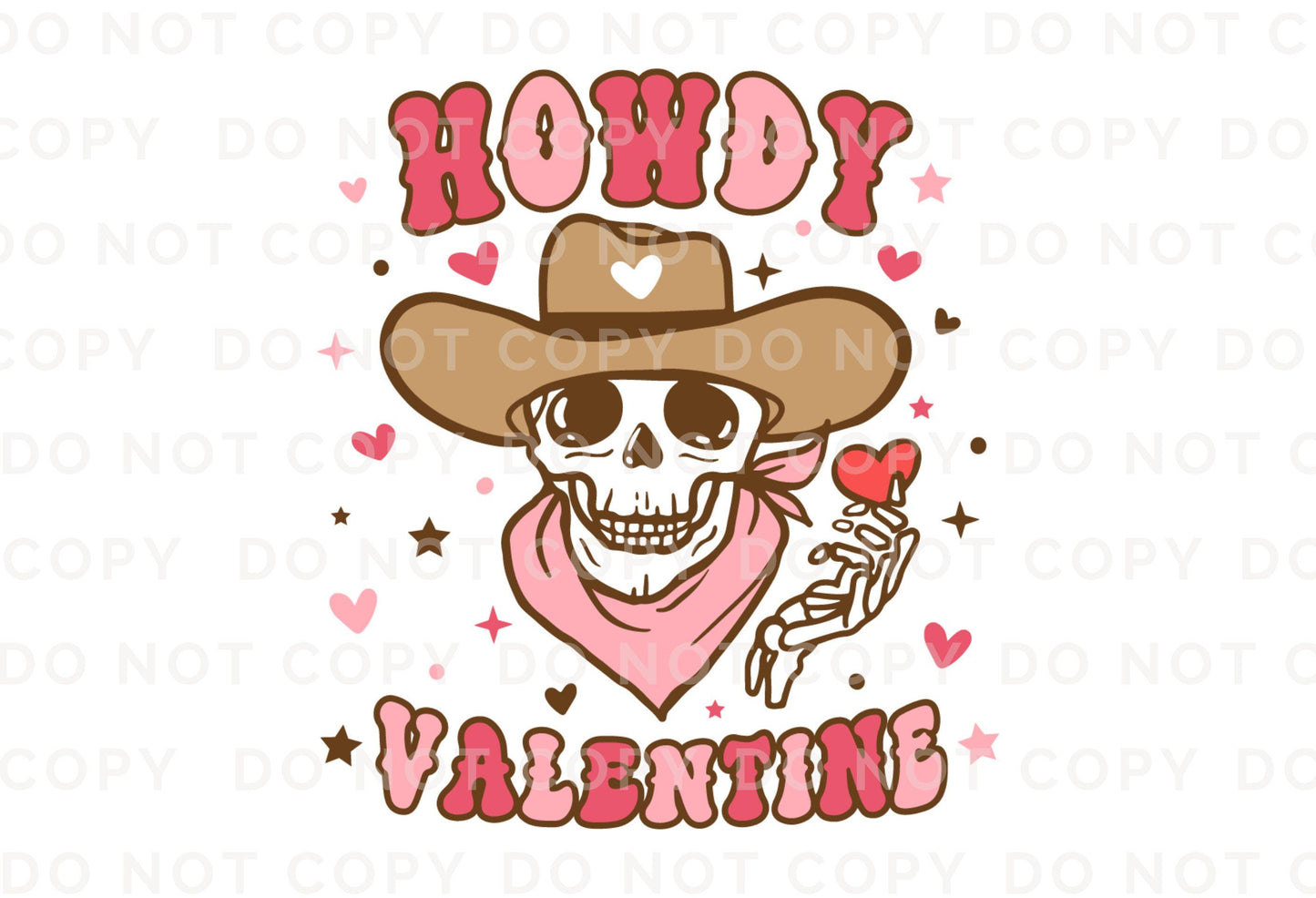 Valentine's Day UV DTF Sticker for Ornaments, Ready to Apply, No Heat Needed, Permanent Adhesive, Waterproof, Decal, Howdy, Skeleton Cowboy