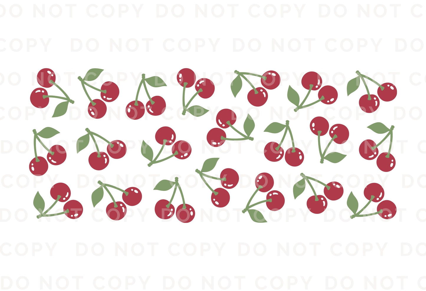 Cherry UV DTF 16oz Libbey Cup Wrap Sticker, Ready To Apply, Direct to Film, Glass Can, Permanent, Summer, Fruit, Trendy, Coquette Cherries