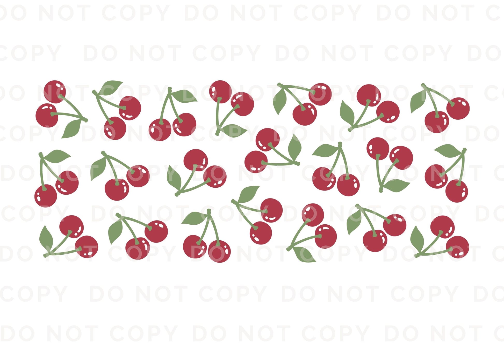 Cherry UV DTF 16oz Libbey Cup Wrap Sticker, Ready To Apply, Direct to Film, Glass Can, Permanent, Summer, Fruit, Trendy, Coquette Cherries