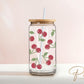 Cherry UV DTF 16oz Libbey Cup Wrap Sticker, Ready To Apply, Direct to Film, Glass Can, Permanent, Summer, Fruit, Trendy, Coquette Cherries