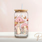 Retro UV DTF 16oz Libbey Cup Wrap Sticker, Ready To Apply, Direct to Film, Glass Can, Permanent, Butterflies, Flowers, Cute, Boho Mushrooms