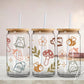 Libbey Cups UV DTF 16oz Libbey Cup Wrap Sticker, Ready To Apply, Direct to Film, Glass Can, Permanent, Autumn, Mushrooms, Woodland Cuties