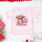 Valentine's Day DTF Transfers, Ready to Press, T-shirt Transfers, Heat Transfer, Direct to Film, Holiday, Kids, Hearts, Cute Highland Cow