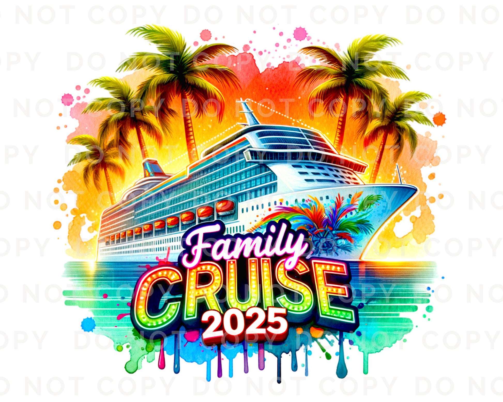 Family Cruise DTF Transfer, Ready to Press, T-shirt Transfer, Heat Transfer, Direct to Film, Trip, Vacation, Matching, Fun Memories, 2025