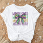 Mardi Gras DTF Transfer, Ready to Press, T-shirt Transfer, Heat Transfer, Direct to Film, Louisiana New Orleans, Coquette Bow FAUX Glitter