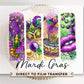 Mardi Gras DTF Transfer, Ready to Press, T-shirt Transfer, Heat Transfer, Direct to Film, Louisiana New Orleans, Coquette Bow FAUX Glitter