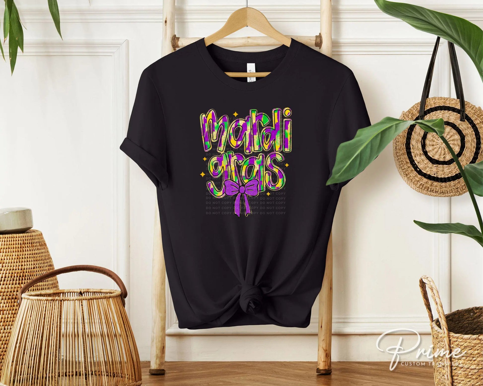 Mardi Gras DTF Transfer, Ready to Press, T-shirt Transfer, Heat Transfer, Direct to Film, Louisiana New Orleans, FAUX Glitter Mardi Gras