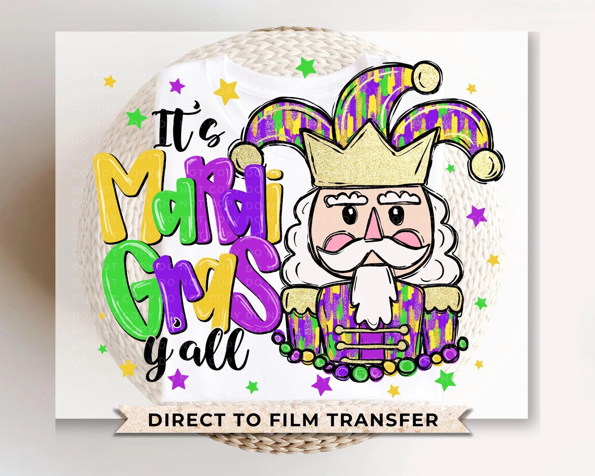 Mardi Gras DTF Transfer, Ready to Press, T-shirt Transfer, Heat Transfer, Direct to Film, Louisiana New Orleans, Fleur De Lis, Nutcracker