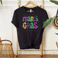 Mardi Gras DTF Transfer, Ready to Press, T-shirt Transfer, Heat Transfer, Direct to Film, Louisiana New Orleans, Coquette Bow FAUX Glitter