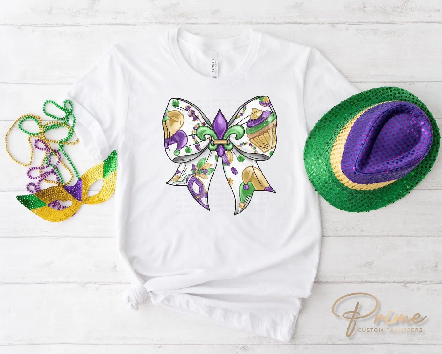 Mardi Gras DTF Transfer, Ready to Press, T-shirt Transfer, Heat Transfer, Direct to Film, Louisiana New Orleans, Coquette Bow, Fleur De Lis
