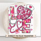 Valentine's Day DTF Transfer, Ready to Press, T-shirt Transfer, Heat Transfer, Direct to Film, Pink Hearts, Disco, CNA, Nurse, Coquette Bow