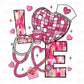 Valentine's Day DTF Transfer, Ready to Press, T-shirt Transfer, Heat Transfer, Direct to Film, Pink Hearts, Disco, CNA, Nurse, Coquette Bow