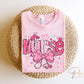 Valentine's Day DTF Transfer, Ready to Press, T-shirt Transfer, Heat Transfer, Direct to Film, Hearts, CNA, Nurse Gift, Coquette Bow Pink