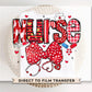 Valentine's Day DTF Transfer, Ready to Press, T-shirt Transfer, Heat Transfer, Direct to Film, Hearts, CNA, Nurse Gift, Coquette Bow, Red