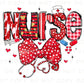 Valentine's Day DTF Transfer, Ready to Press, T-shirt Transfer, Heat Transfer, Direct to Film, Hearts, CNA, Nurse Gift, Coquette Bow, Red