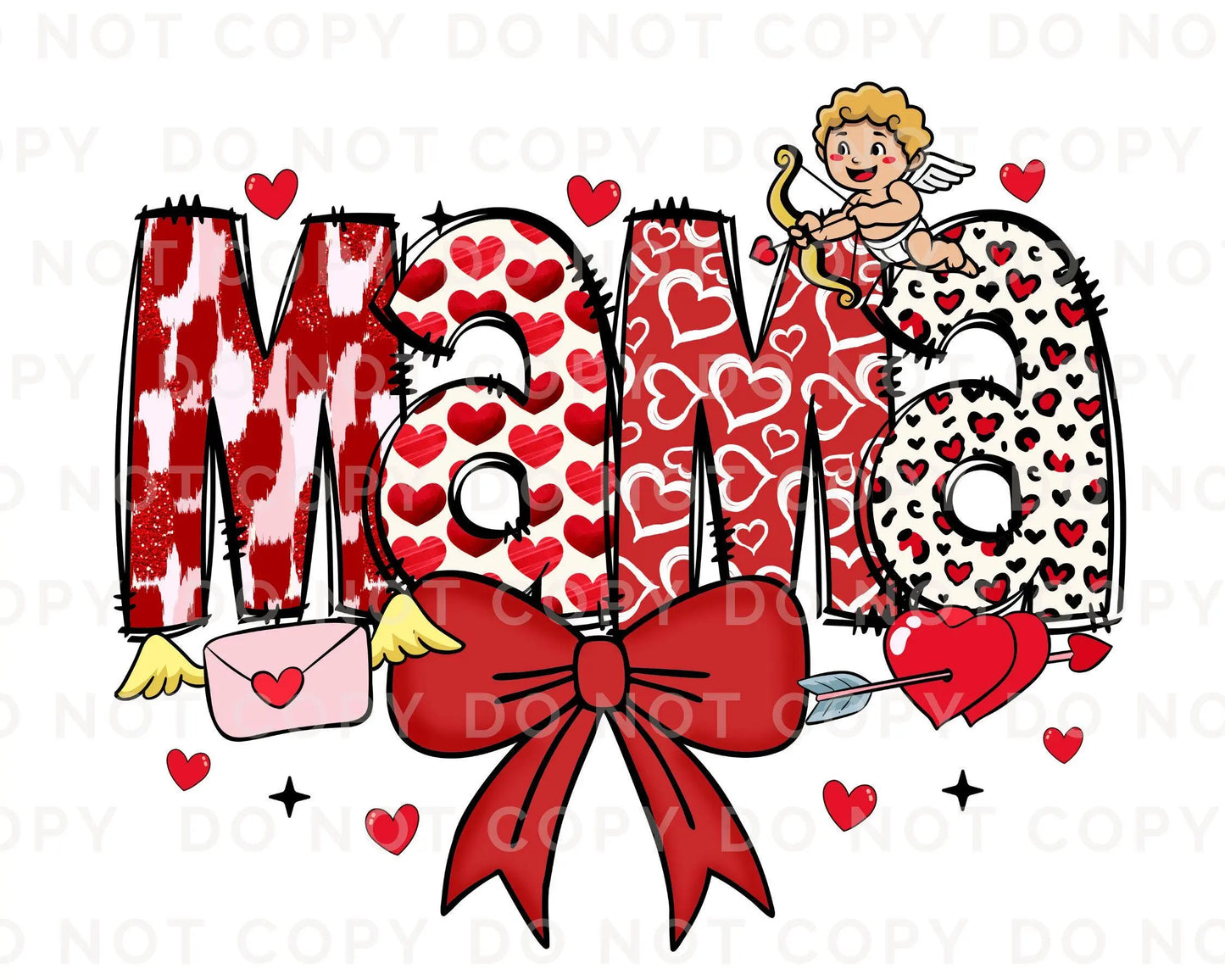 Valentine's Day DTF Transfer, Ready to Press, T-shirt Transfer, Heat Transfer, Direct to Film, Coquette Bow, Mommy and Me, Matching, Mama