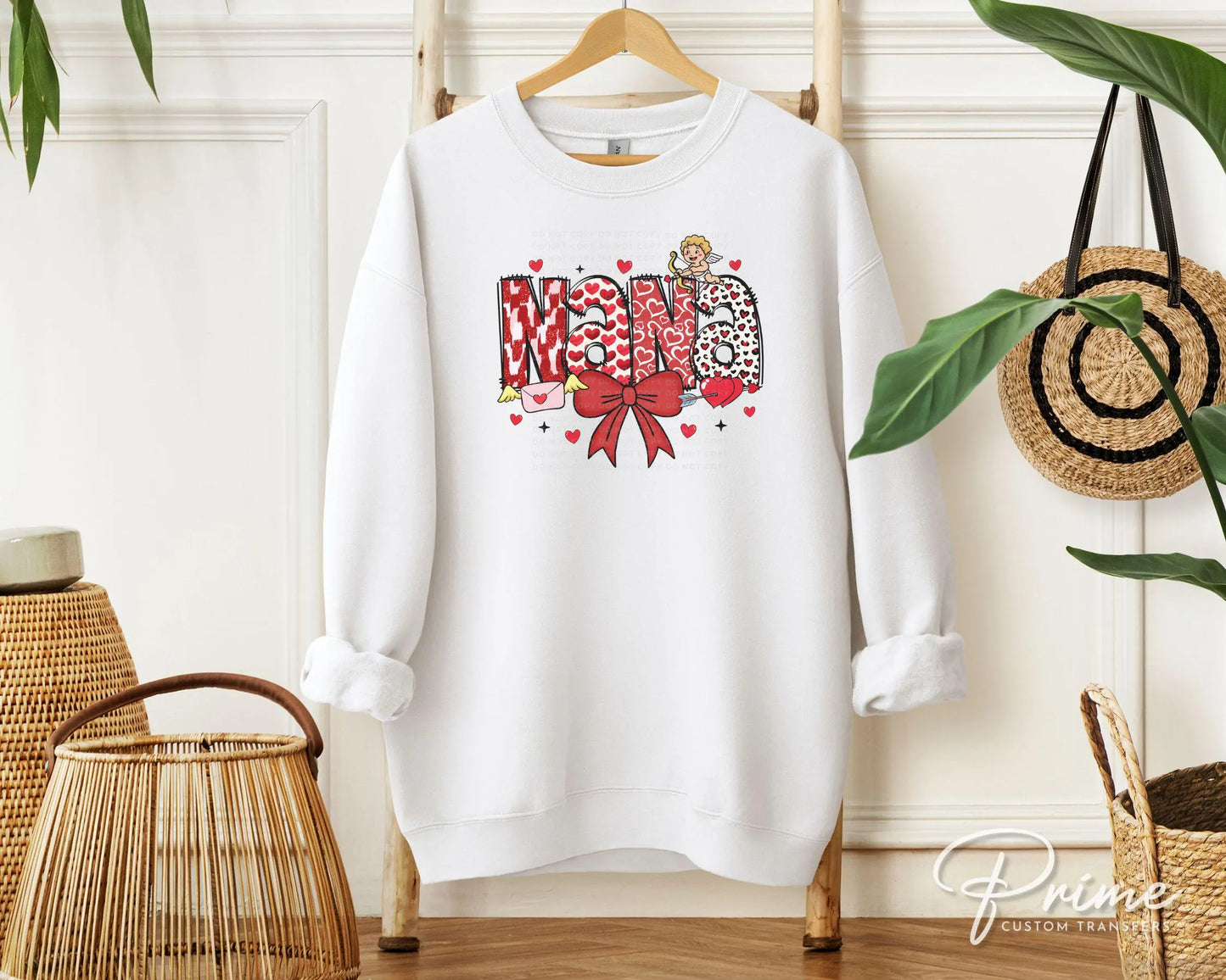 Valentine's Day DTF Transfer, Ready to Press, T-shirt Transfer, Heat Transfer, Direct to Film, Love, Grandparent, Grandma, Coquette Bow Nana