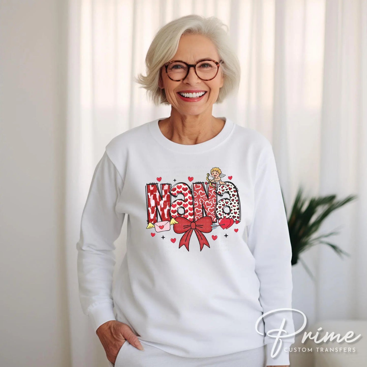 Valentine's Day DTF Transfer, Ready to Press, T-shirt Transfer, Heat Transfer, Direct to Film, Love, Grandparent, Grandma, Coquette Bow Nana