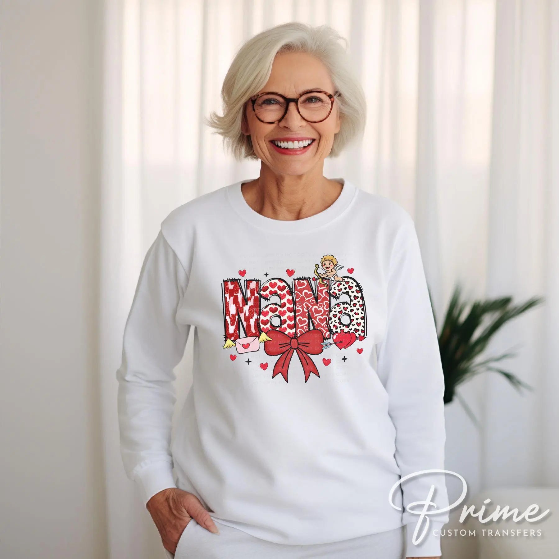 Valentine's Day DTF Transfer, Ready to Press, T-shirt Transfer, Heat Transfer, Direct to Film, Love, Grandparent, Grandma, Coquette Bow Nana