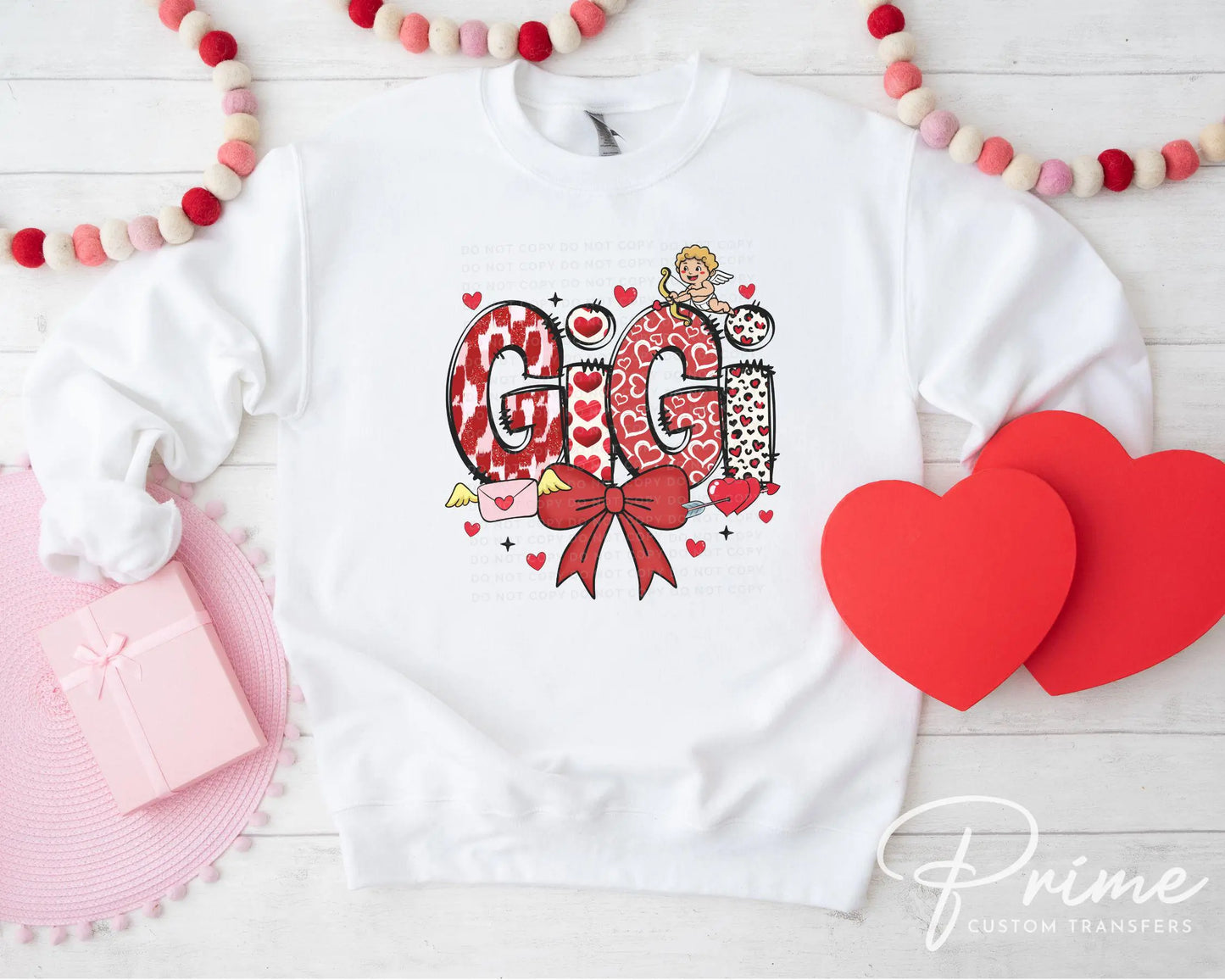 Valentine's Day DTF Transfer, Ready to Press, T-shirt Transfer, Heat Transfer, Direct to Film, Love, Grandparent, Grandma, Coquette Bow Gigi