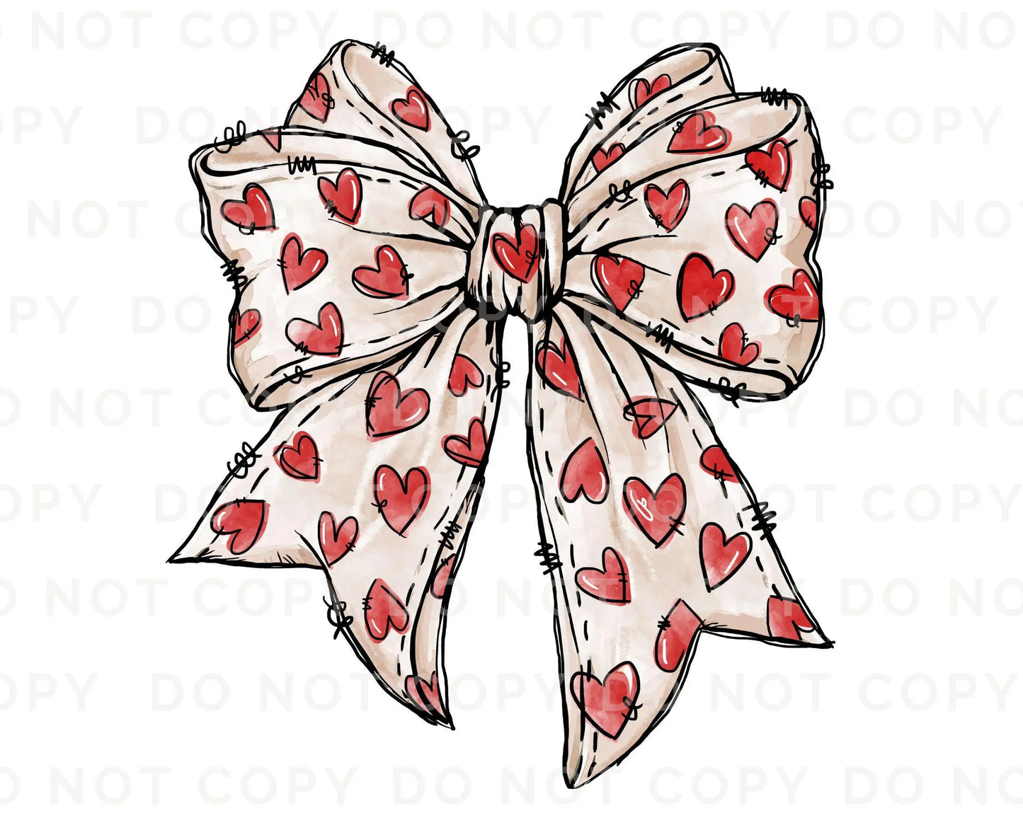 Valentine DTF Transfers, Ready to Press, T-shirt Transfers, Heat Transfer, Direct to Film, Holiday, Love, Hand Drawn, Coquette Heart Bow