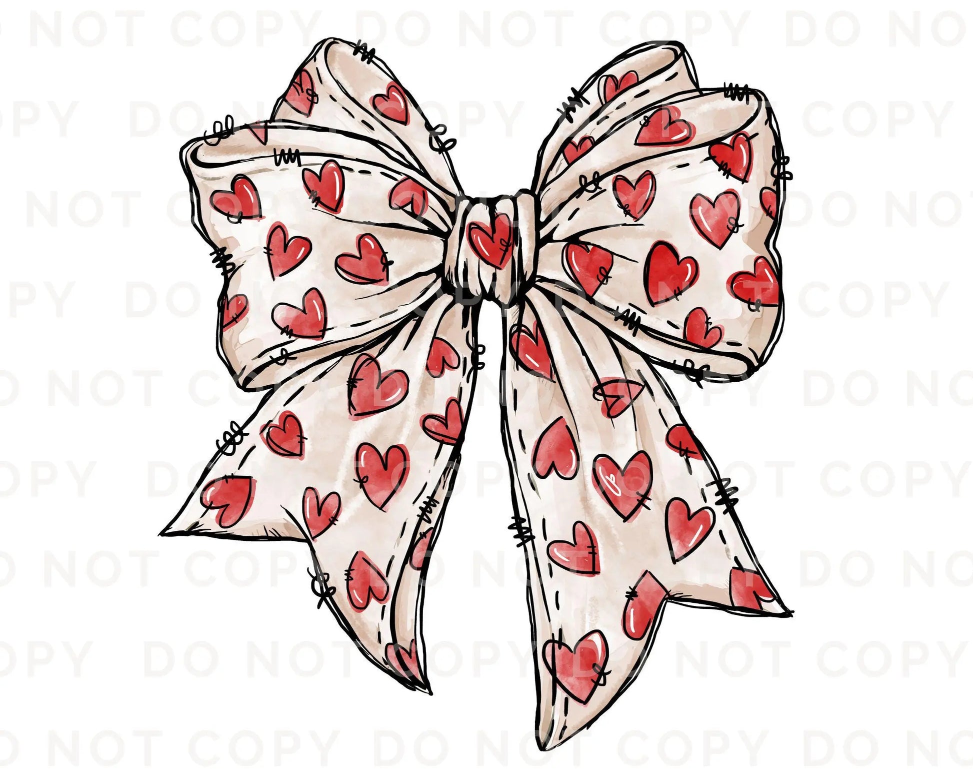 Valentine DTF Transfers, Ready to Press, T-shirt Transfers, Heat Transfer, Direct to Film, Holiday, Love, Hand Drawn, Coquette Heart Bow