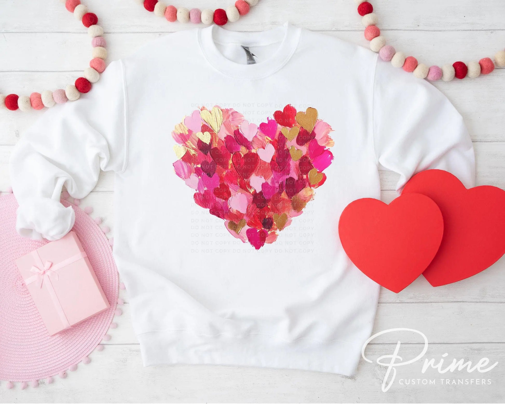 Valentine DTF Transfers, Ready to Press, T-shirt Transfers, Heat Transfer, Direct to Film, Holiday, Love, Trendy, Coquette Brushstroke Heart