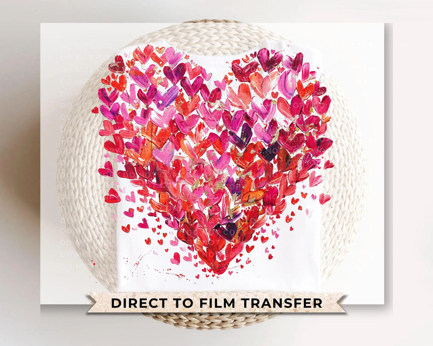 Valentine DTF Transfers, Ready to Press, T-shirt Transfers, Heat Transfer, Direct to Film, Holiday, Love, Trendy, Coquette Brushstroke Heart
