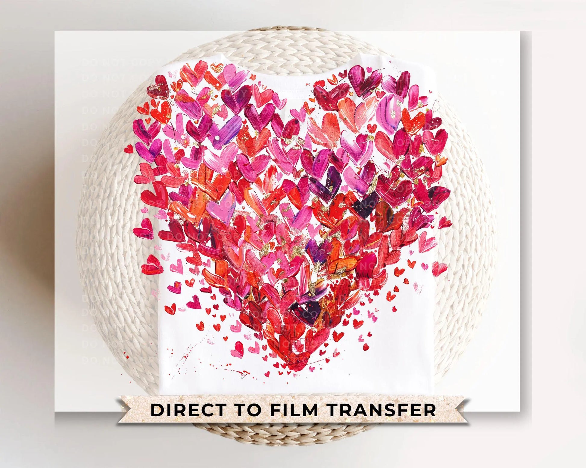 Valentine DTF Transfers, Ready to Press, T-shirt Transfers, Heat Transfer, Direct to Film, Holiday, Love, Trendy, Coquette Brushstroke Heart