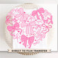Valentine's Day DTF Transfers, Ready to Press, T-shirt Transfers, Heat Transfer, Direct to Film, Holiday, Trendy, Girly, Coquette Bow Heart