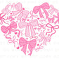 Valentine's Day DTF Transfers, Ready to Press, T-shirt Transfers, Heat Transfer, Direct to Film, Holiday, Trendy, Girly, Coquette Bow Heart
