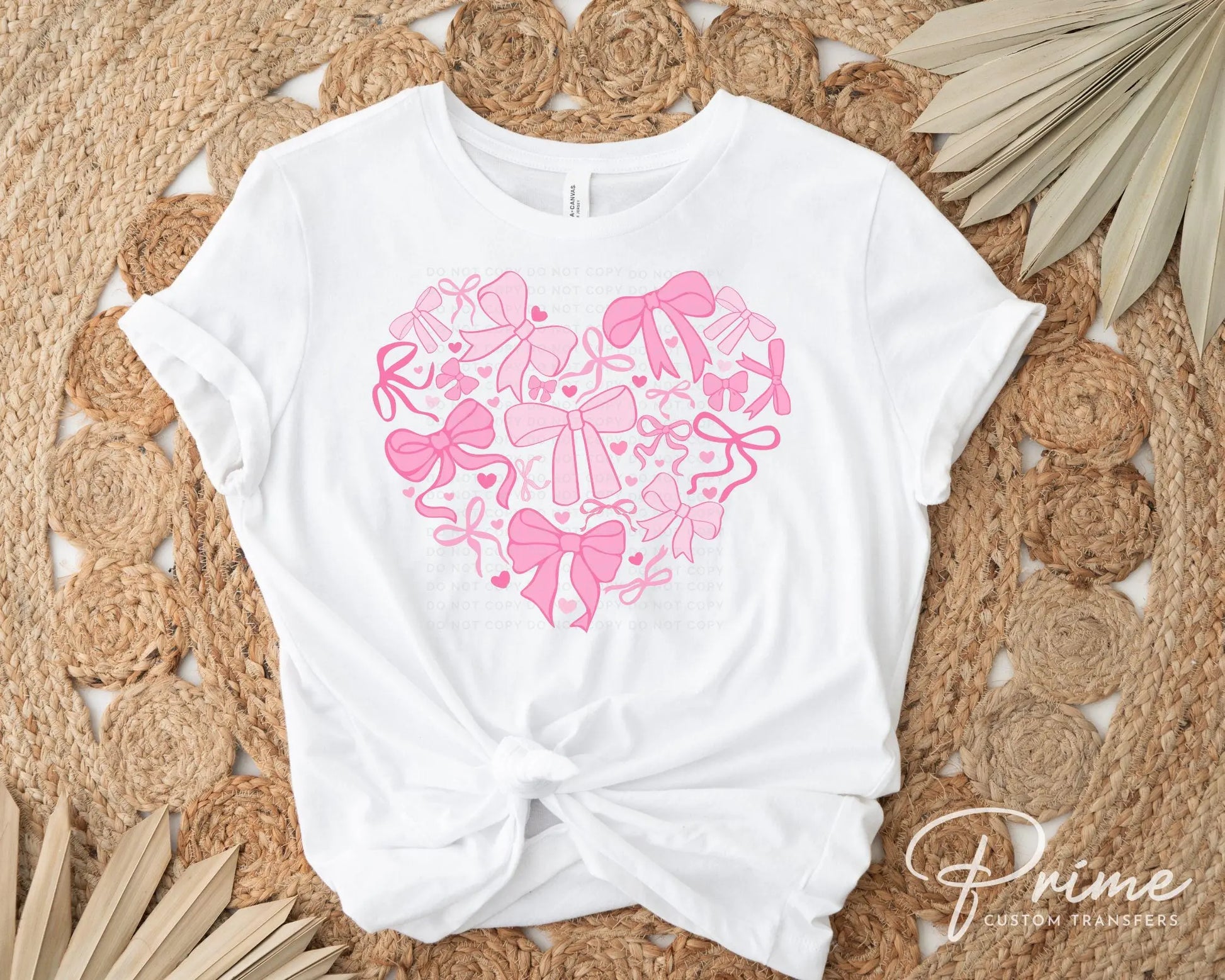 Valentine's Day DTF Transfers, Ready to Press, T-shirt Transfers, Heat Transfer, Direct to Film, Holiday, Trendy, Girly, Coquette Bow Heart