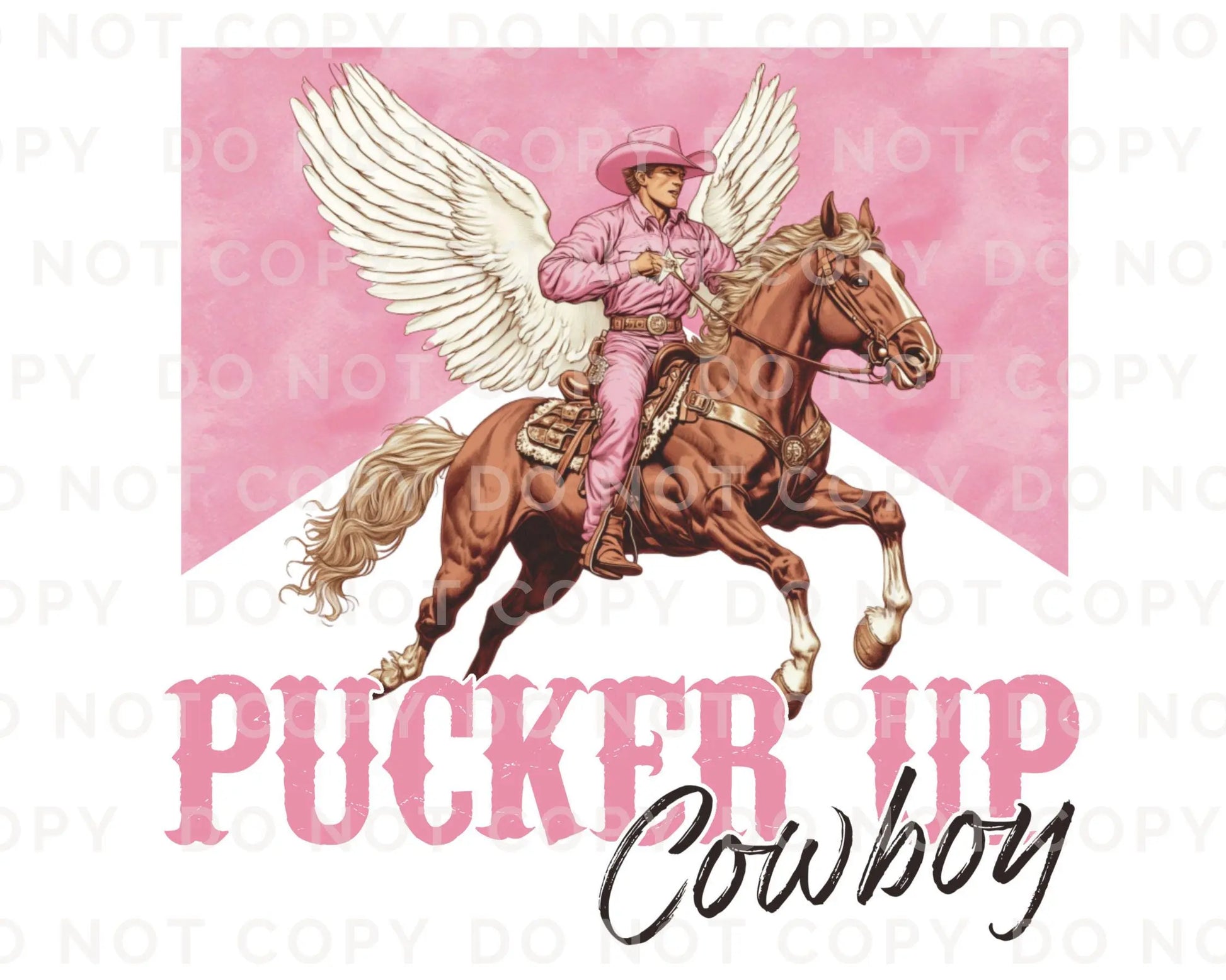Valentine's Day DTF Transfers, Ready to Press, T-shirt Transfers, Heat Transfer, Direct to Film, Holiday, Country, Western, Pucker Up Cowboy