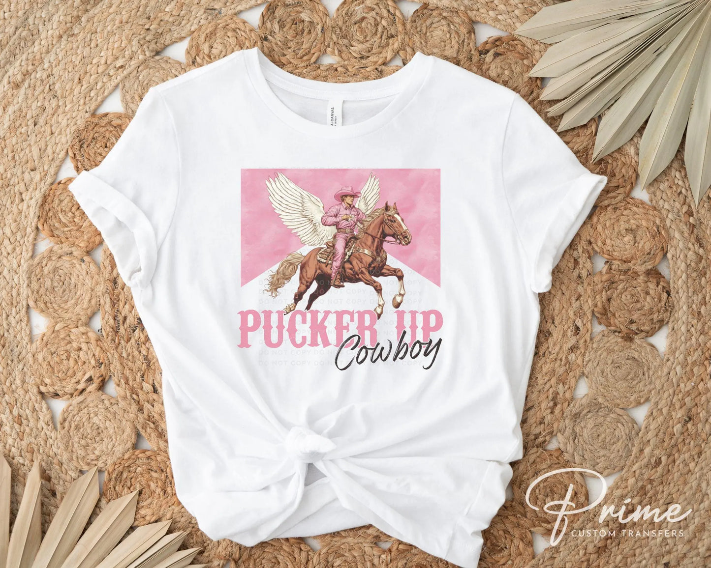 Valentine's Day DTF Transfers, Ready to Press, T-shirt Transfers, Heat Transfer, Direct to Film, Holiday, Country, Western, Pucker Up Cowboy