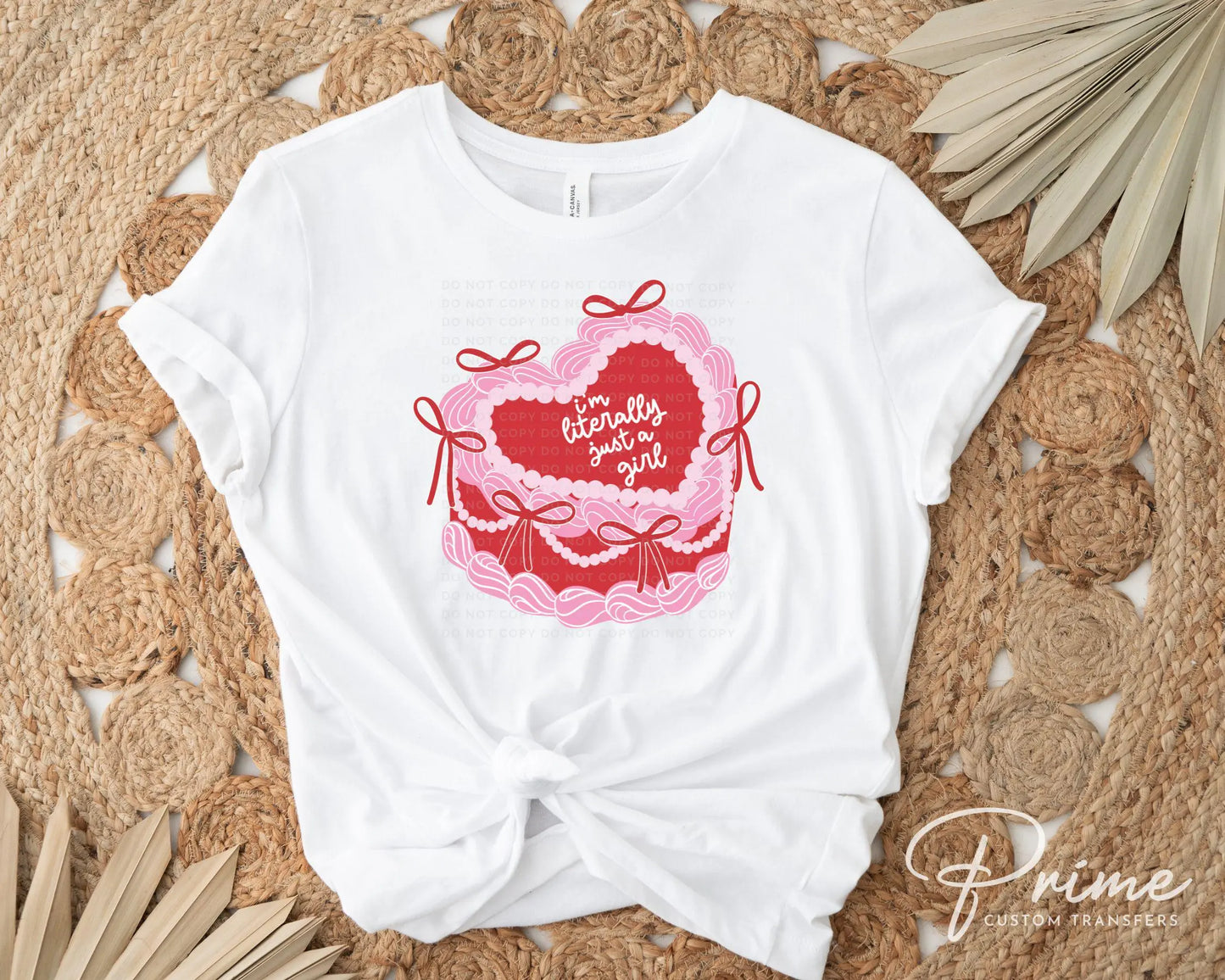 Valentine's Day DTF Transfers, Ready to Press, T-shirt Transfers, Heat Transfer, Direct to Film, Bows, Girly, Trendy. Coquette Heart Cake
