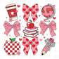 Valentine's Day DTF Transfers, Ready to Press, T-shirt Transfers, Heat Transfer, Direct to Film, School, Gift, Coquette Teacher Bow Collage
