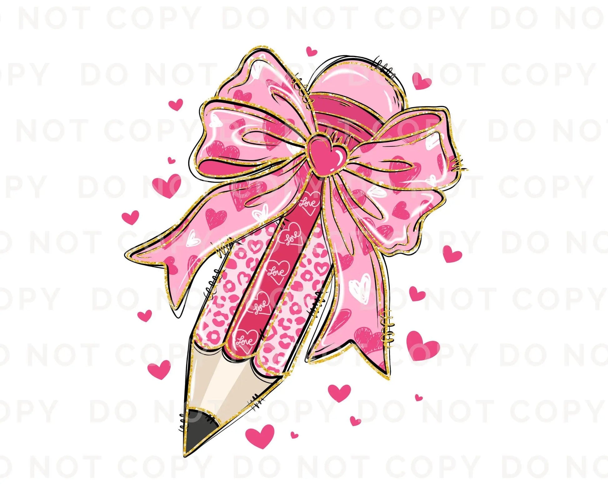 Valentine's Day DTF Transfers, Ready to Press, T-shirt Transfers, Heat Transfer, Direct to Film, School, Gift, Coquette Pink Teacher Pencil
