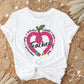 Valentine's Day DTF Transfer, Ready to Press, T-shirt Transfer, Heat Transfer, Direct to Film, School, FAUX Sequins, Teacher Heart Pencil