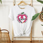 Valentine's Day DTF Transfer, Ready to Press, T-shirt Transfer, Heat Transfer, Direct to Film, School, FAUX Sequins, Teacher Heart Pencil