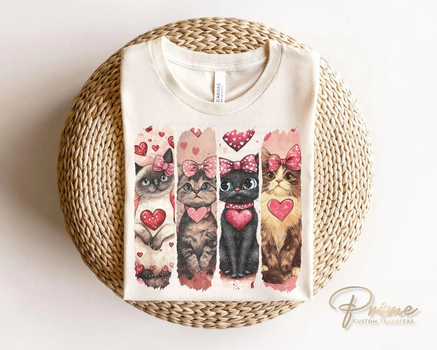 Valentine's Day DTF Transfers, Ready to Press, T-shirt Transfers, Heat Transfer, Direct to Film, Holiday, Pet Mom, Valentine Cats, Cat Lover