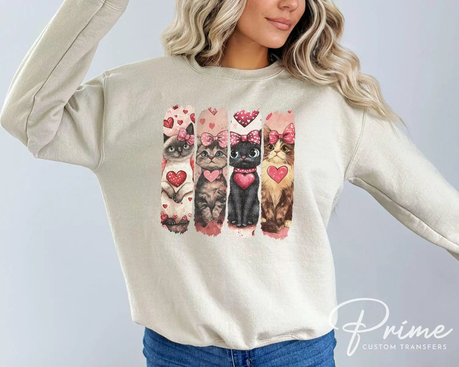 Valentine's Day DTF Transfers, Ready to Press, T-shirt Transfers, Heat Transfer, Direct to Film, Holiday, Pet Mom, Valentine Cats, Cat Lover