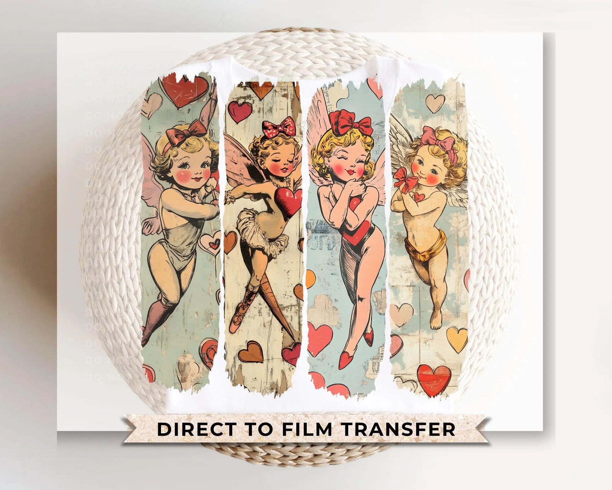 Valentine DTF Transfers, Ready to Press, T-shirt Transfers, Heat Transfer, Direct to Film, Holiday, Love, Girly, Trendy, Cupid Coquette Bow