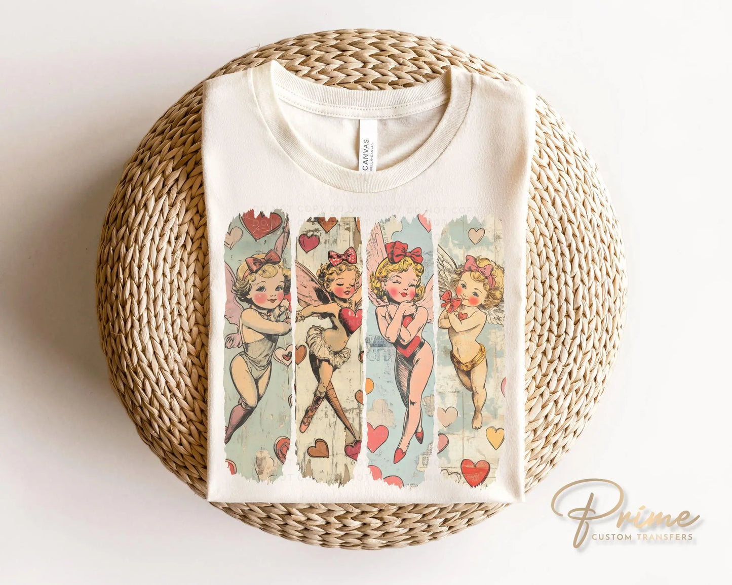 Valentine DTF Transfers, Ready to Press, T-shirt Transfers, Heat Transfer, Direct to Film, Holiday, Love, Girly, Trendy, Cupid Coquette Bow
