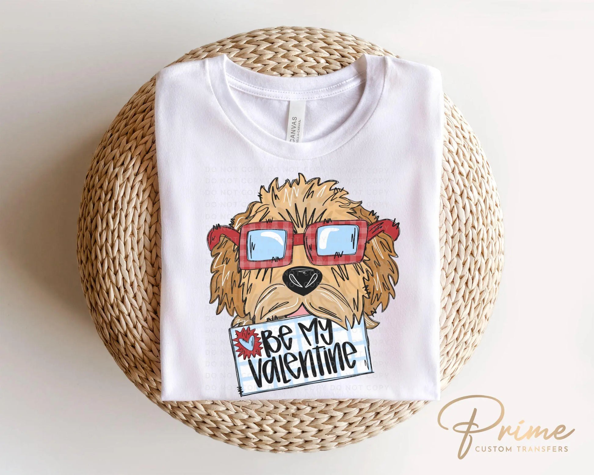 Valentine's Day DTF Transfers, Ready to Press, T-shirt Transfers, Heat Transfer, Direct to Film, Trendy, Be My Valentine Goldendoodle Boy