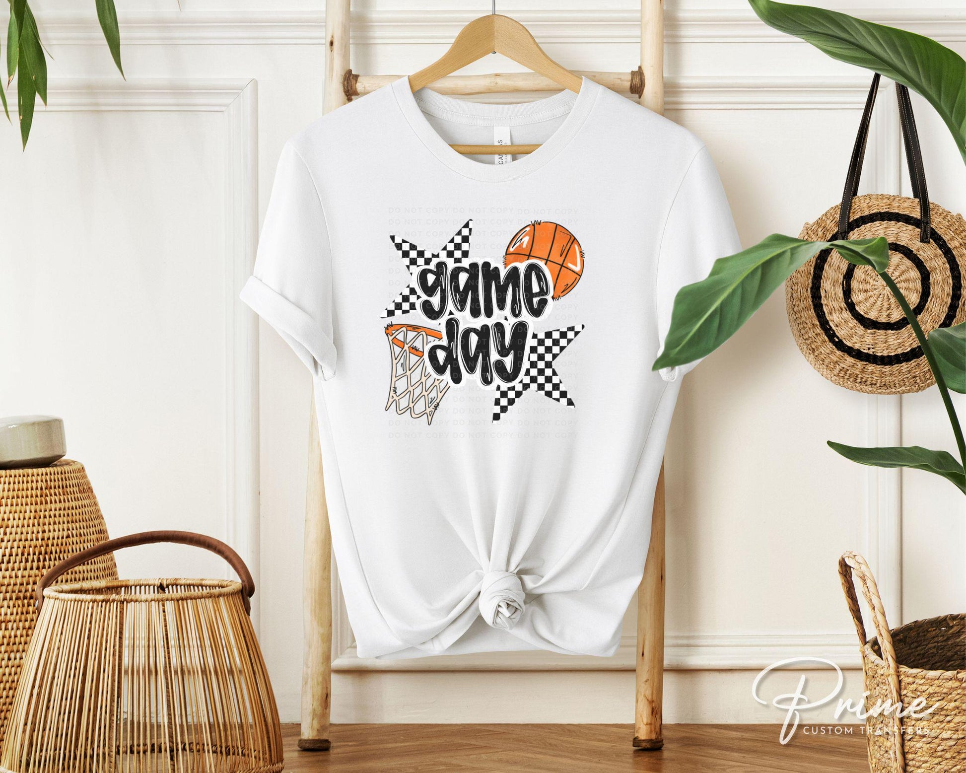 Basketball DTF Transfers, Ready to Press, T-shirt Transfers, Heat Transfer, Direct to Film, Sports Mom, Checkered Stars, Game Day, Trendy