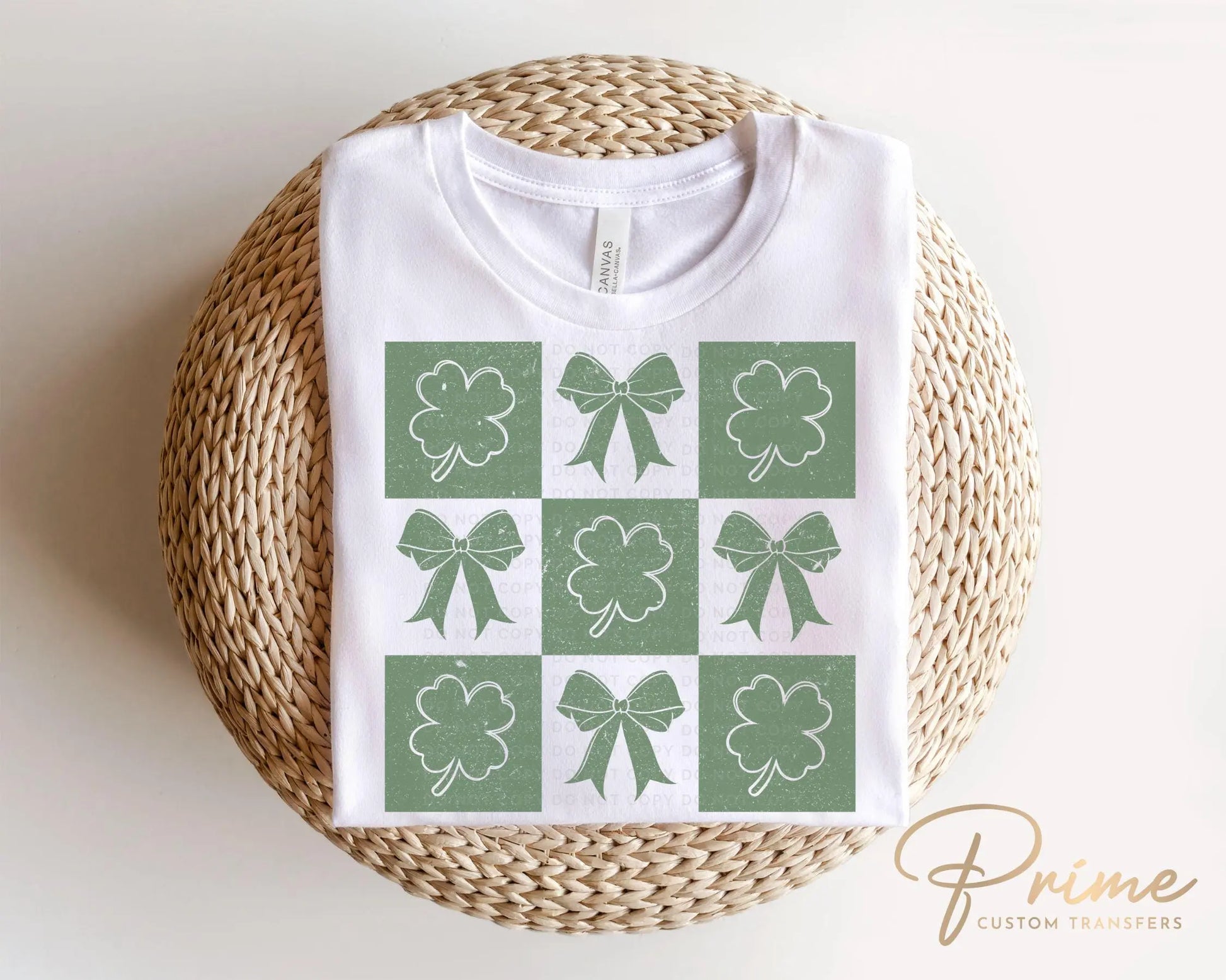 St. Patrick's Day DTF Transfers, Ready to Press, T-shirt Transfers, Heat Transfer, Direct to Film, Bows, Lucky, St Patty, Coquette Shamrocks