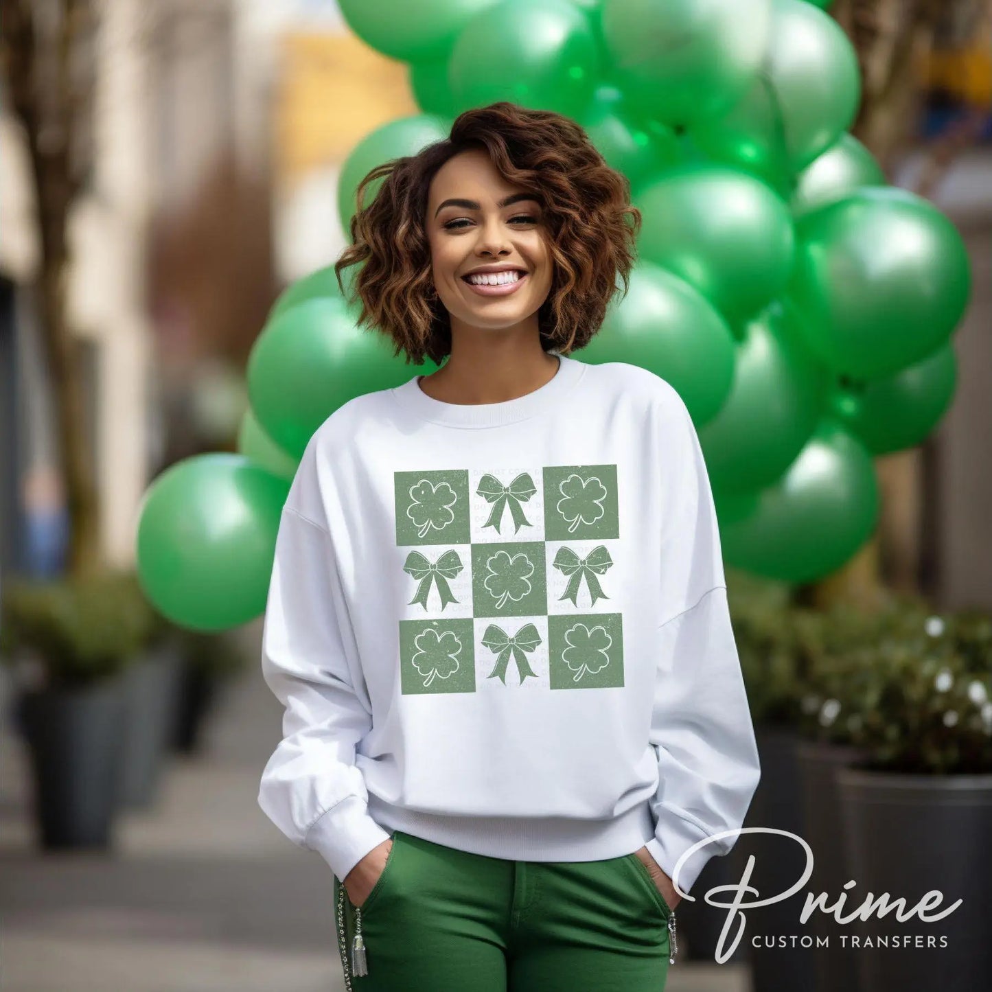 St. Patrick's Day DTF Transfers, Ready to Press, T-shirt Transfers, Heat Transfer, Direct to Film, Bows, Lucky, St Patty, Coquette Shamrocks