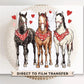 Valentine's Day DTF Transfers, Ready to Press, T-shirt Transfers, Heat Transfer, Direct to Film, Holiday, Country, Western, Horse Lover