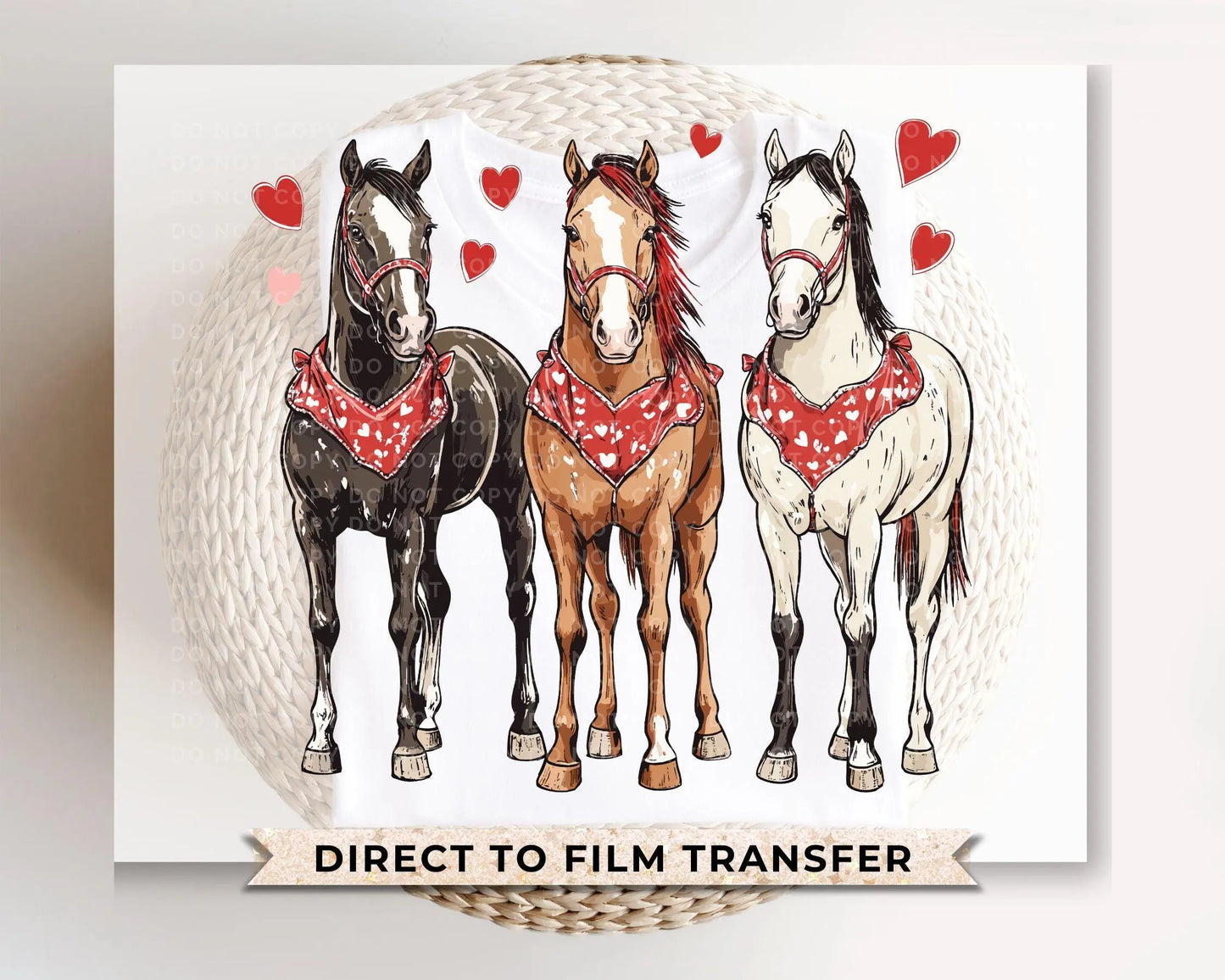 Valentine's Day DTF Transfers, Ready to Press, T-shirt Transfers, Heat Transfer, Direct to Film, Holiday, Country, Western, Horse Lover